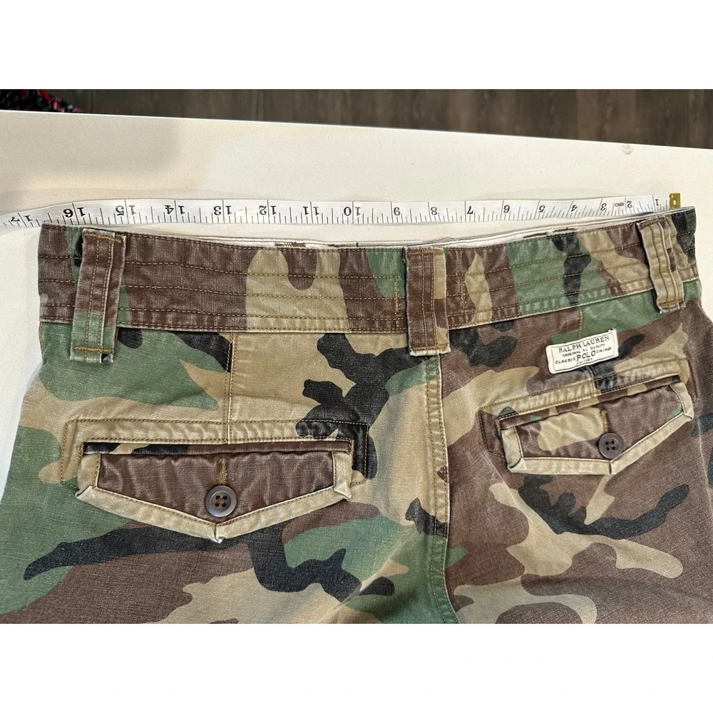 Polo Ralph Lauren Mens Camo Cargo Shorts Woodland Camouflage Size 32
